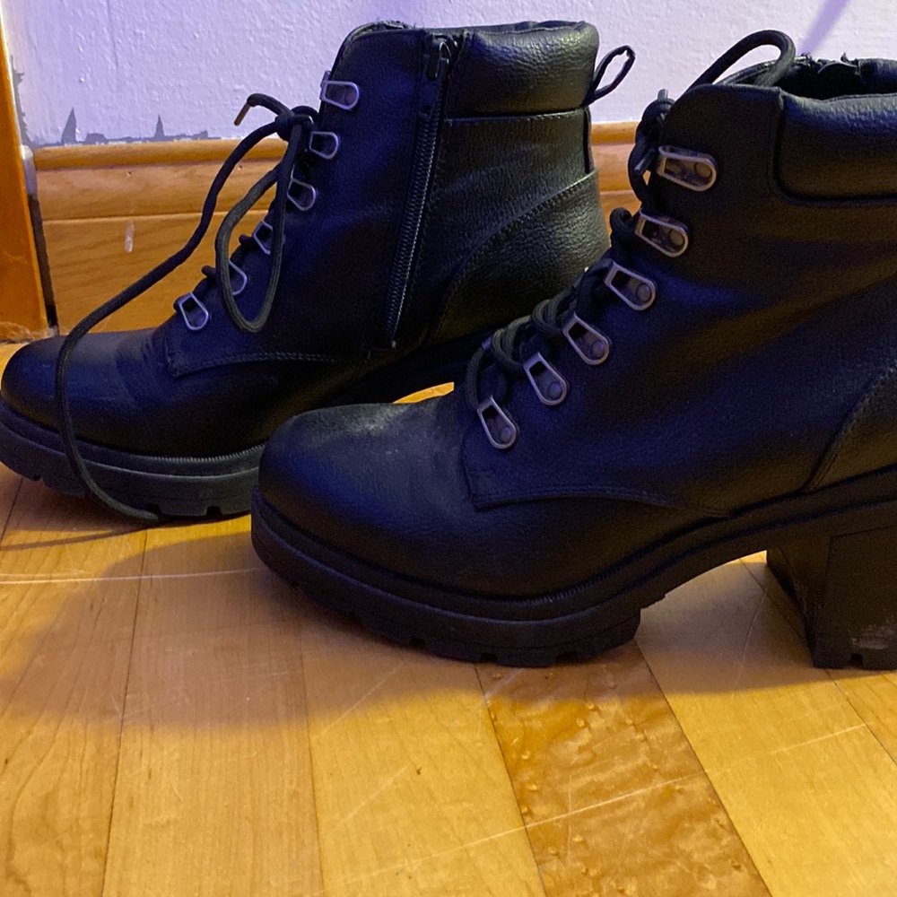 Black high heel shoes
